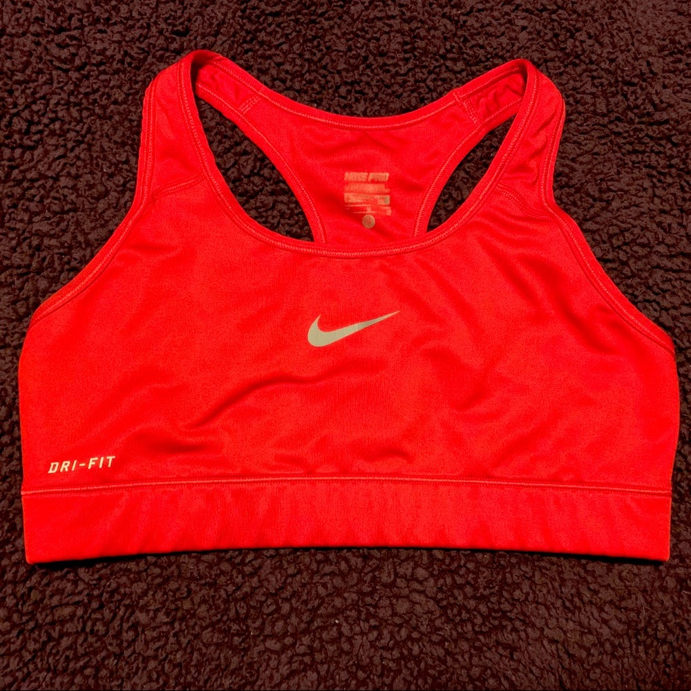 Red Nike sports bra